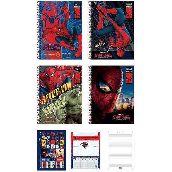 Caderno 10x1 capa dura spider man 160fls - tilibra (pct.c/04)