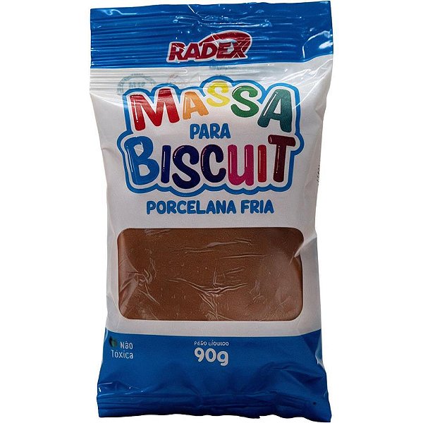 Massa de porcelana fria biscuit 90g. marrom chocolate - radex (cx.c/10)