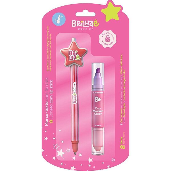 Caneta marca texto brilhae + caneta c/lipstick - brw (bl.c/02)