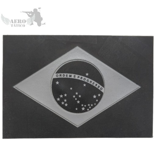 Bandeira do Brasil Emborrachada Preta e Branco