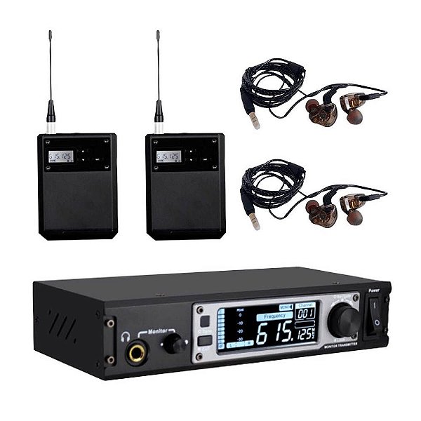 Monitor In Ear Sem Fio Dylan Dsm 600 Uhf 2 Bodypacks 2 Fones