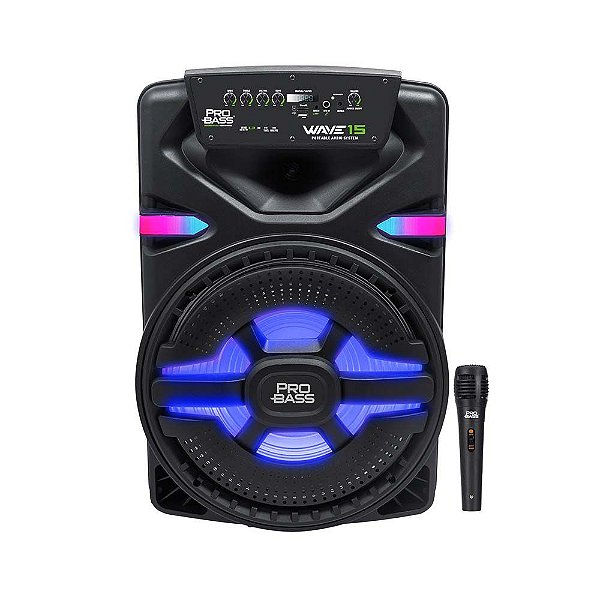 Caixa De Som Pro Bass Ativa 400W Bluetooth Usb Sd Wave 15