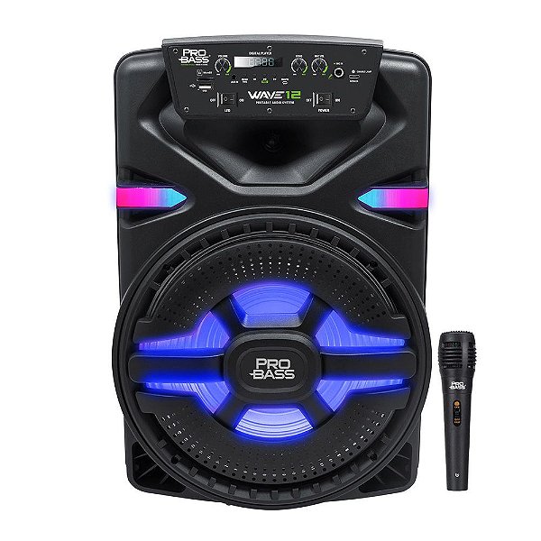 Caixa De Som Pro Bass Ativa 400w Rms Bluetooth Usb Sd Wave 12