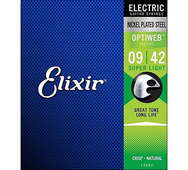 Encordoamento Guitarra Elixir 009 042 Optiweb Super Light