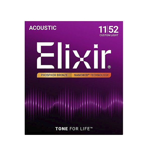Encordoamento Violão Elixir 011 052 Phosphoro Bronze