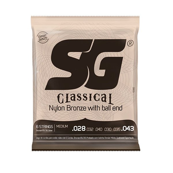 Encordoamento Violão Nylon Sg 028 - 043 Bronze C/ Ball End