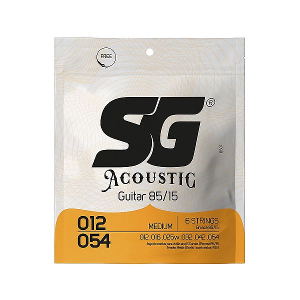Encordoamento Violão Aço Sg 012 - 054 Bronze 85/15
