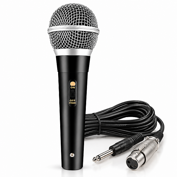 Microfone Alra Dinâmico Dinâmico Unidirecional AL-58 Com Cabo e Chave