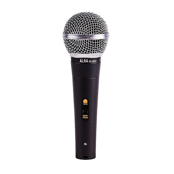 Microfone Alra Dinâmico Unidirecional AL-58 Com Cabo e Chave