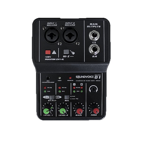 Mesa de Som Soundvoice Delphi-01 Interface Multitrack
