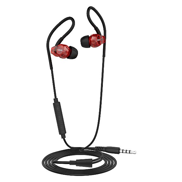 Fone de Ouvido Vokal In Ear E20 Vermelho Com Microfone