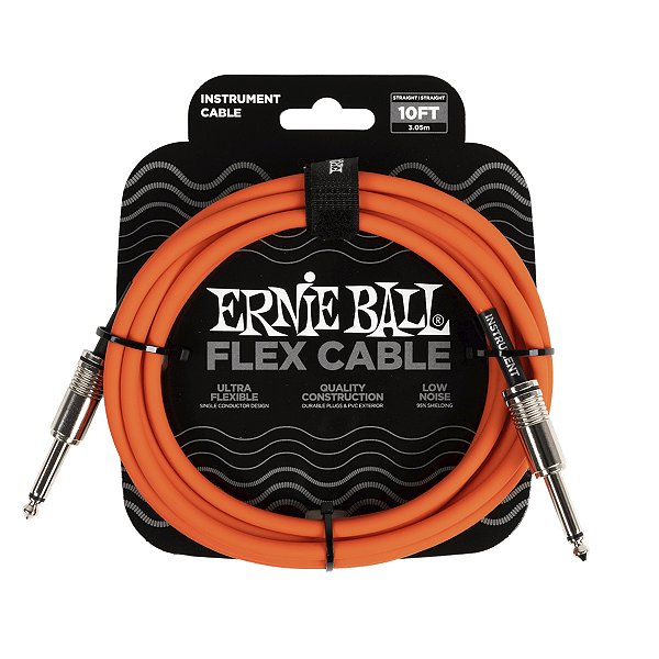 Cabo Ernie Ball Flex P10 Reto Reto 10ft 3,05m Laranja