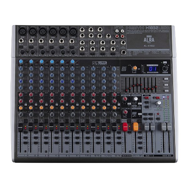 Mesa de Som Alra Music Mixer X1832 Usb 18 Entradas BiVolt