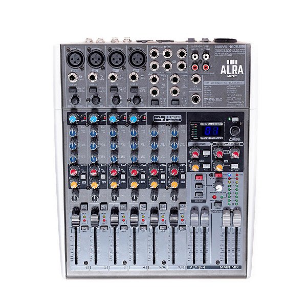 Mesa de Som Alra Music Mixer X1204 Usb 12 Entradas BiVolt