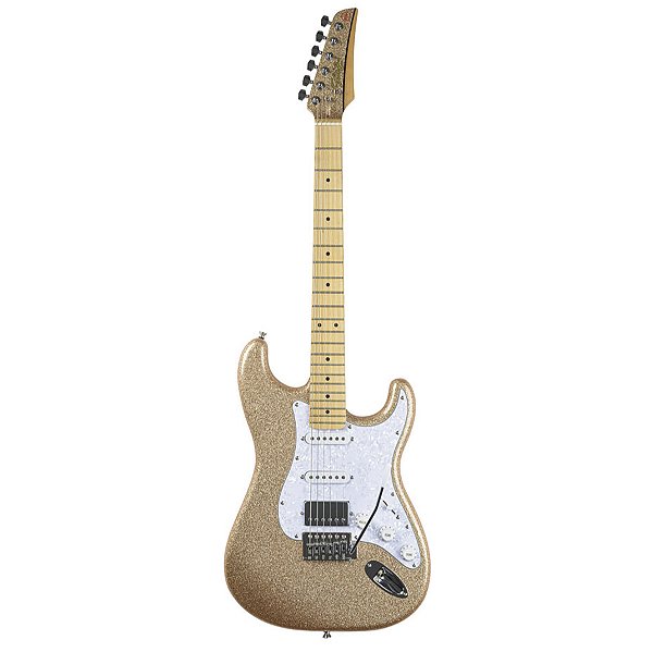 Guitarra Seizi Fun Katana Hss Musashi Desert Gold Sparkle Braço Maple Superstrato