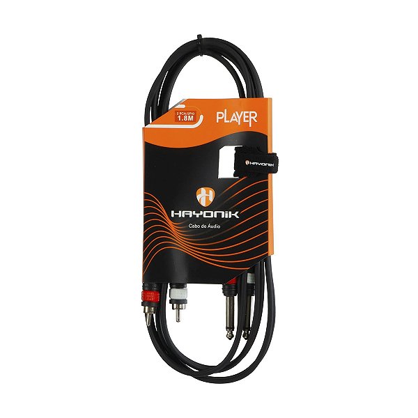 Cabo de Áudio Hayonik Player 2 P10 x 2 RCA 1,8m Preto