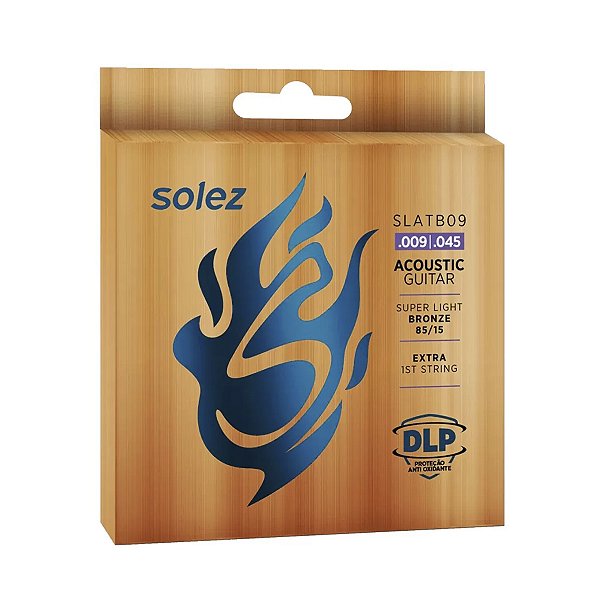 Encordoamento Solez Violão SLATB09 Brass 009 045 2 Cordas Extras