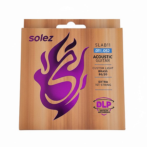 Encordoamento Solez Violão SLAB11 Brass 011 052 2 Cordas Extras