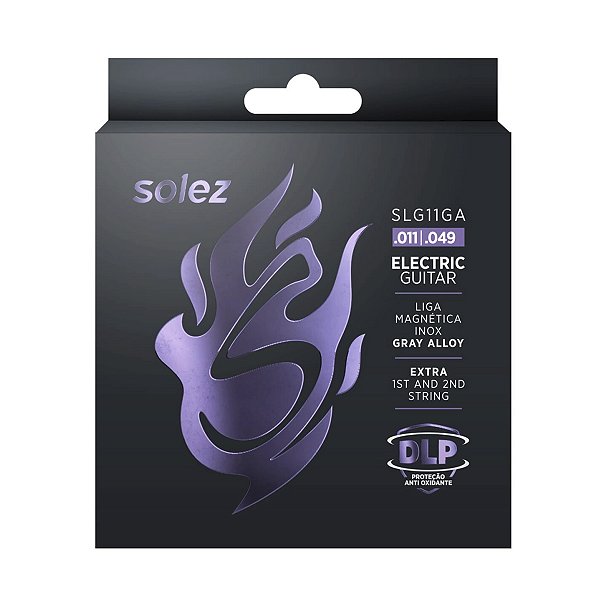 Encordoamento Solez Guitarra 011 049 Stainless Steel SLG11 GA Com 2 Cordas Extras