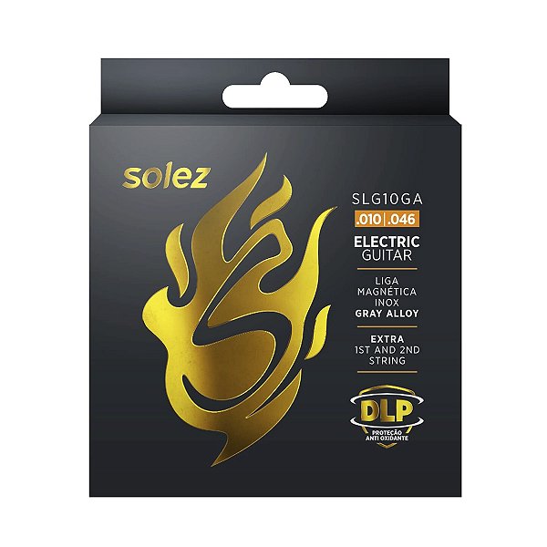 Encordoamento Solez Guitarra 010 046 Stainless Steel SLG10 GA Com 2 Cordas Extras