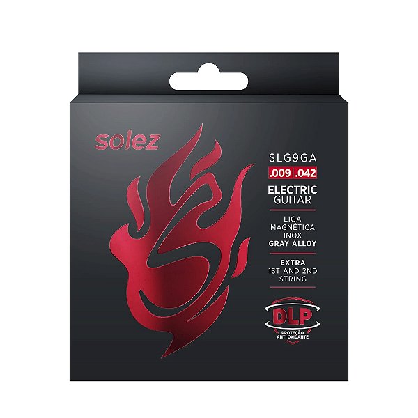 Encordoamento Solez Guitarra 009 042 Stainless Steel SLG9 GA Com 2 Cordas Extras