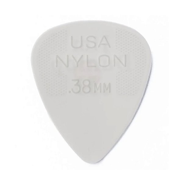 Palheta Dunlop Nylon Standard 0.38 Branca 44R Com 12 Unid.
