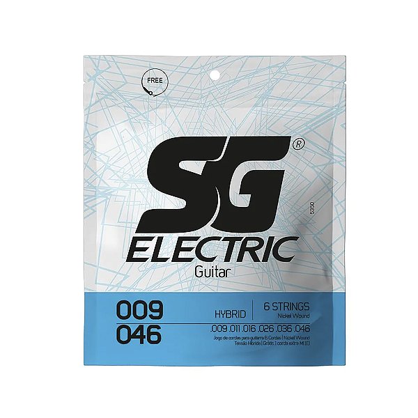 Encordoamento Sg Para Guitarra Niquel 009 046 Híbrido