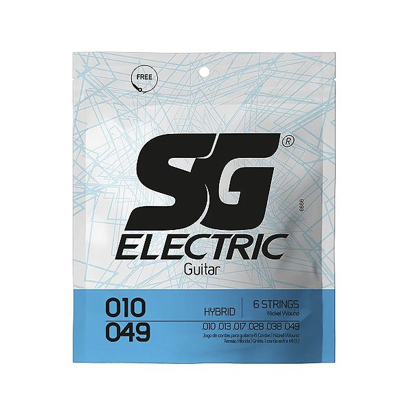Encordoamento Sg Para Guitarra Niquel 010 049 Híbrido