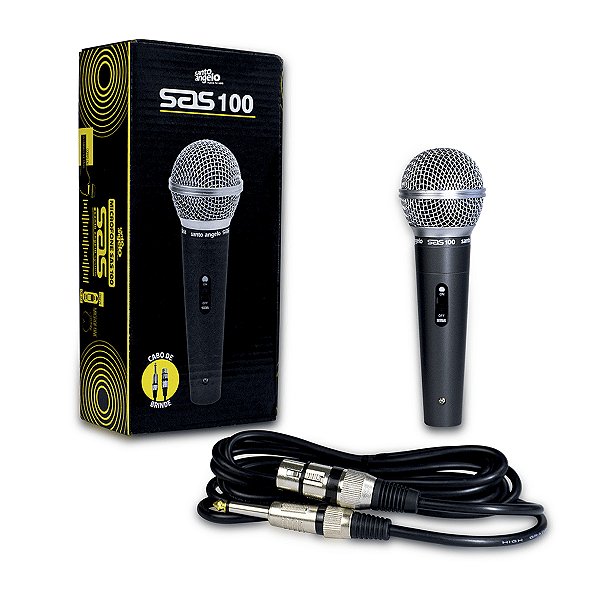 Microfone Santo Angelo Com Fio Padrão Cardioide SAS 100
