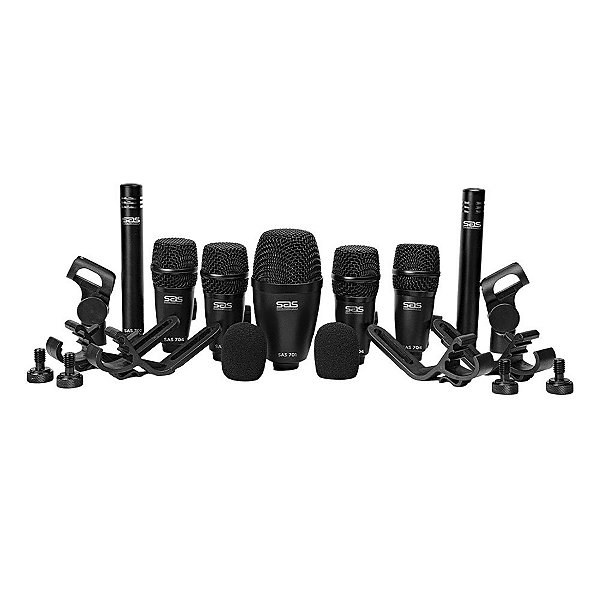 Kit Microfone Santo Ângelo Para Bateria Com 7 Peças SAS700D