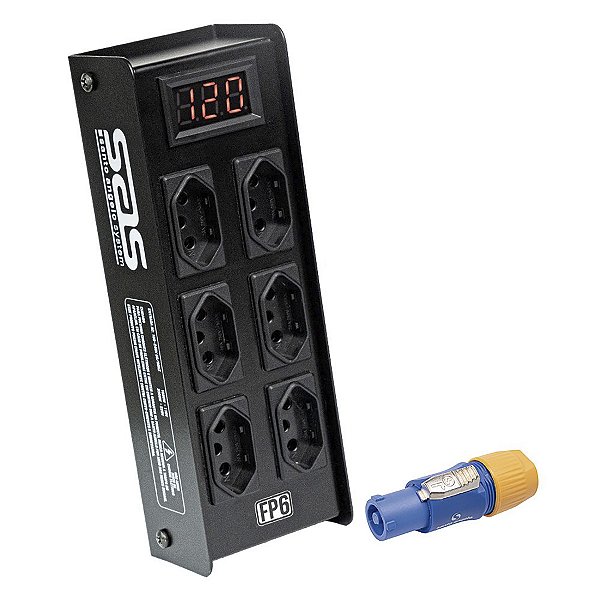 Régua Energia Santo Ângelo Com Filtro de Proteção DPS FP6 6 Tomadas