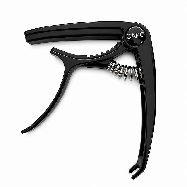 Capotraste Alra Capo Para Violão e Guitarra de Metal Preto Com Extrator de Pinos