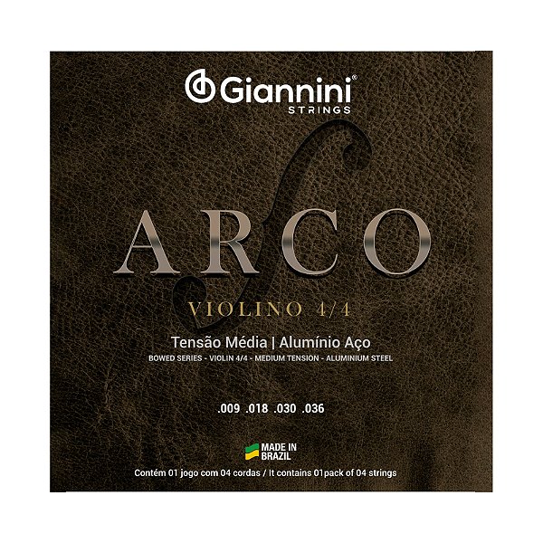 Encordoamento Giannini Violino 4/4 Arco Alumínio Aço Média GEAVVA