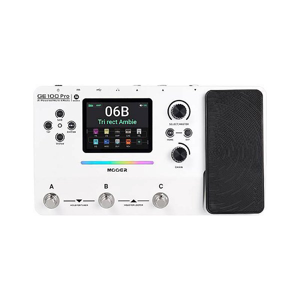 Pedaleira Mooer Inteligente GE100 PRO Multi-Efeitos 200 Presets Impulse Response Interface de Áudio