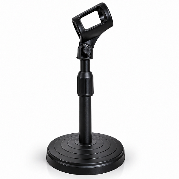 Suporte Microfone de Mesa Alra Ajustável 360° Base Redonda