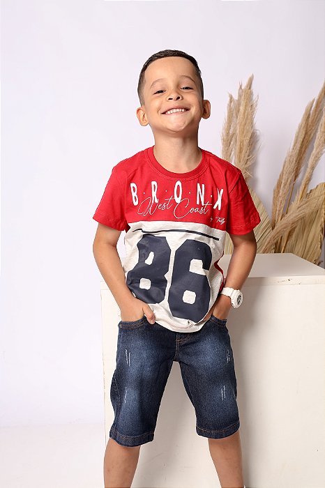 Bermuda Jeans Masculina Infantil Personalizada
