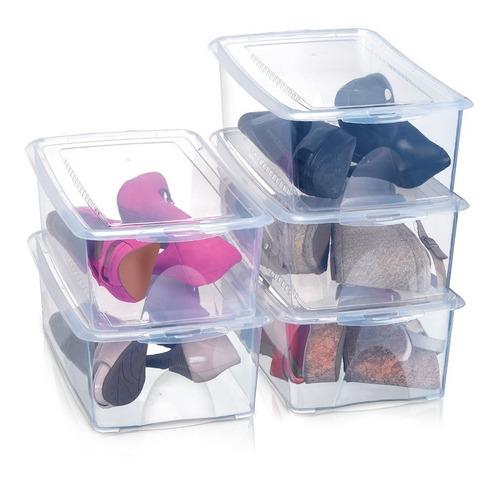 5x Caixas Organizadora P Sapatos Pratic Arthi Pack Economico