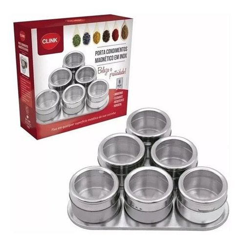 6 Porta Condimentos Tempero Organizador Magnético Cozinha