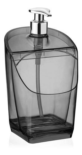 Dispenser Porta Detergente E Esponja Preto 18cm 500ml Uz Preto