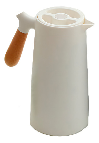Garrafa Térmica de Café 1L Nórdica Cabo Madeira Branca