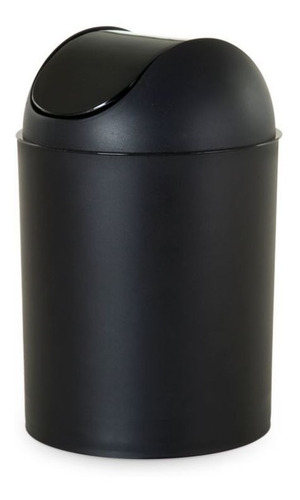 Lixeira Para Banheiro Tampa Basculante 5L Preta