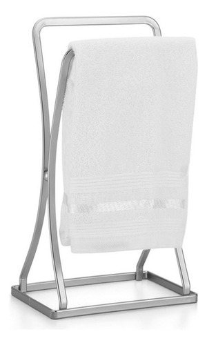 Porta Toalha Lavabo Pia de Banheiro Aço Prata Cromado Fosco