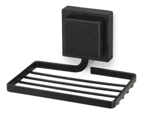 Saboneteira Parede Banheiro Porta Sabonete Adesivo 3m Preto