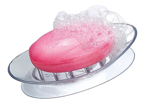 Saboneteira Silicone Com Ventosa Transparente de Sucção
