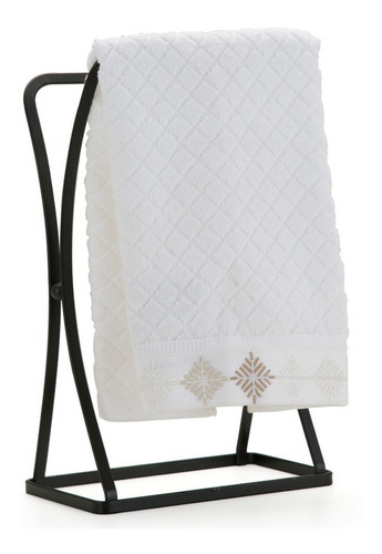 Suporte Porta Toalha De Bancada 31x19cm Para Banheiro Lavabo Preto