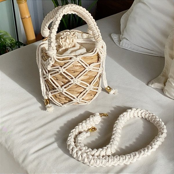 Bolsa Taormina Palha Natural Bege