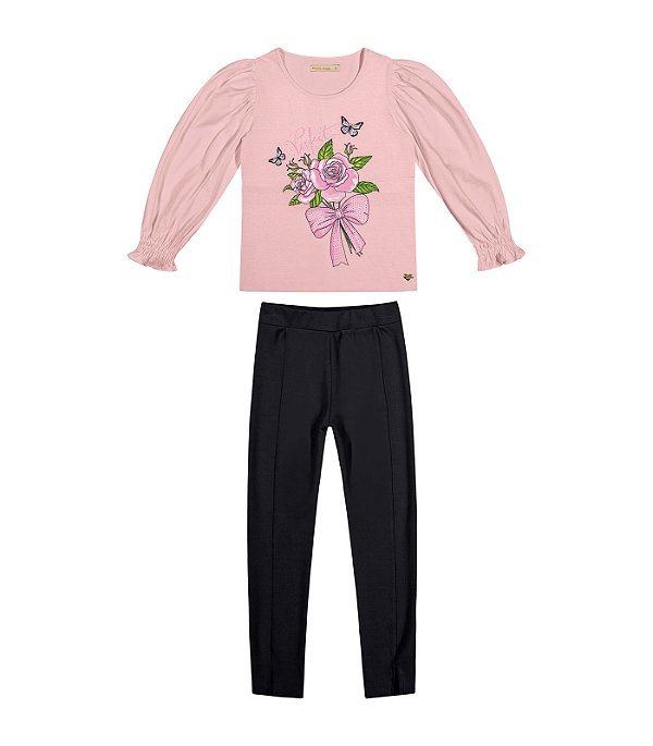 CONJUNTO BLUSA COM LEGGING FEMININA