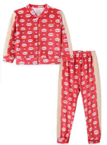 Conjunto Bebê Menina Manga Longa Preguiça