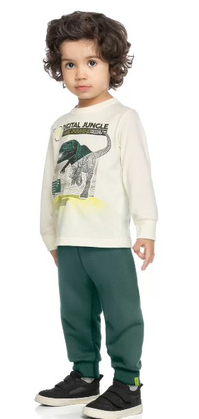 Conjunto Longo Infantil Menino Digital Jungle Natural