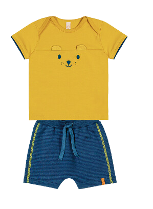 Conjunto bebê menino camiseta e bermuda saruel